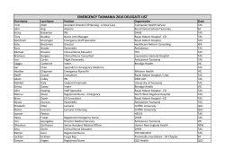 emergency tasmania 2016 delegate list