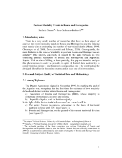 1 Postwar Mortality Trends in Bosnia and Herzegovina
