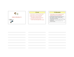 Analysis of Reactions, E 6 E 6 Lab E 6 Discussion