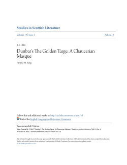 Dunbar`s The Golden Targe: A Chaucerian