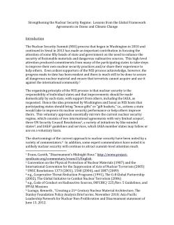 Strengthening the Nuclear Security Regime: Lessons from