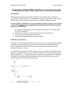 Isolation of Egg White Lysozyme