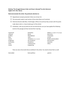 Marking &ldquo;The Struggle Between Order and Chaos in Beowulf&rdquo; by