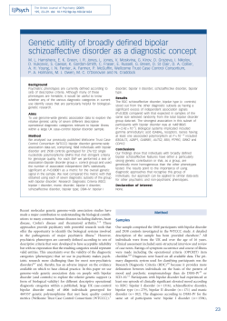 Genetic utility of broadly defined bipolar schizoaffective disorder as