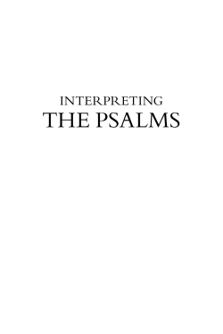 InterpretIng the psalms