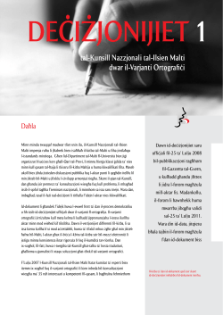 Deċiżjonijiet 1 - Il-Kunsill Nazzjonali tal
