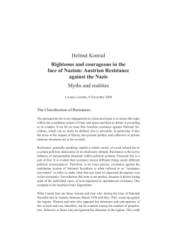 Austrian Resistance against the Nazis Myths and realities