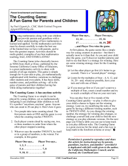 The Counting Game - California Mathematics Council