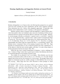 Meaning, Signification, and Suggestion - Berkeley