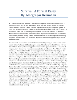 Survival: A Formal Essay By: Macgregor Kernohan