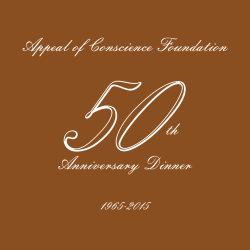 to see our 2015 Dinner Program - Appeal of Conscience Foundation