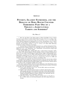 POVERTY, ISLAMIST EXTREMISM, AND THE DEBACLE OF DOHA