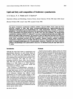 Lipid and fatty acid composition of freshwater