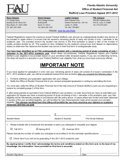 important note - Florida Atlantic University