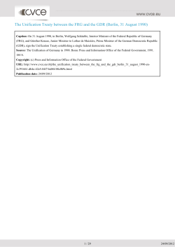 The Unification Treaty between the FRG and the GDR (Berlin, 31