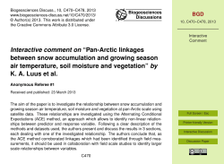 Interactive comment on &ldquo;Pan-Arctic linkages between snow