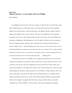 Interview: Migrant Journeys: A Conversation with Caryl Phillips1