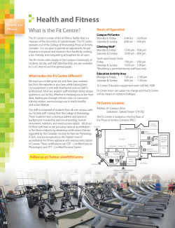Health and Fitness - University of Saskatchewan