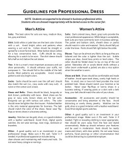 Guidelines for Professional Dress