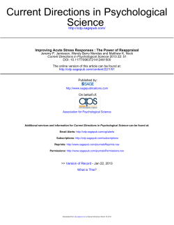Science Current Directions in Psychological
