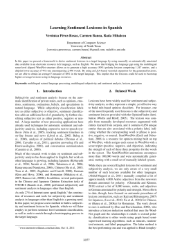 Learning Sentiment Lexicons in Spanish