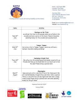 Date Activity Tues 28th July Hastings on the Train we