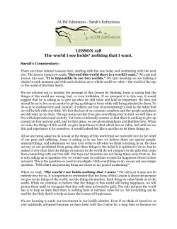 Sarah`s Reflections - A Course In Miracles Original Edition