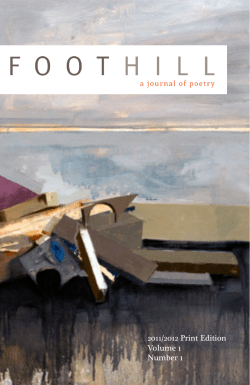 Foothill Vol. 1 No. 1 - CGU Arts