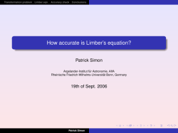 How accurate is Limber`s equation? - Argelander