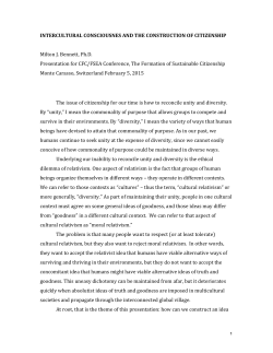 Bennett, M. (2015), Intercultural Consciousness and the