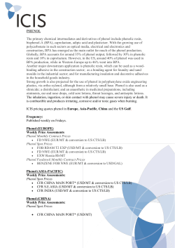 PHENOL The primary chemical intermediates and