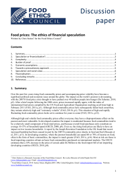 The ethics of speculation