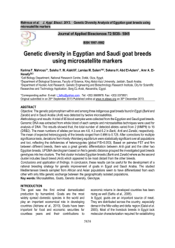 Genetic diversity in Egyptian and Saudi goat breeds using