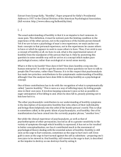 ork on hostility by George Kelly