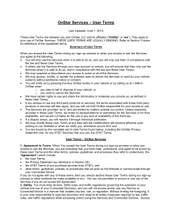 OnStar Services &ndash; User Terms