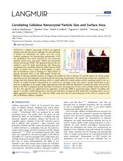 Correlating Cellulose Nanocrystal Particle Size and Surface Area
