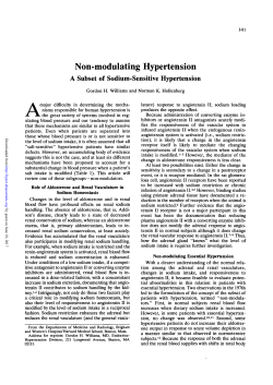Non-modulating Hypertension A Subset of Sodium