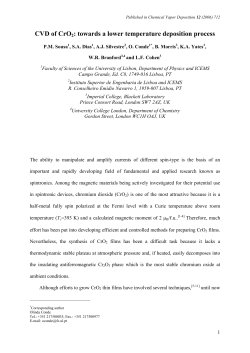 CVD of CrO2: towards a lower temperature