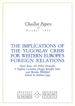 the implications of the yugoslav crisis for western europe`s foreign