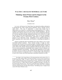 Thinking About Prison and its Impact in the Twenty