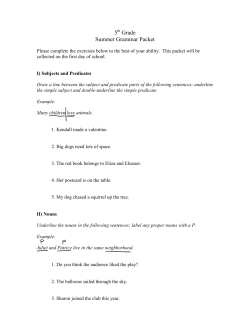 BASIC SENTENCE STRUCTURE