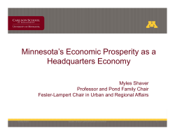 Minnesota`s Economic Prosperity as a Headquarters Economy