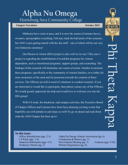 PTK Newsletter October 2015 - Phi Theta Kappa Alpha Nu Omega