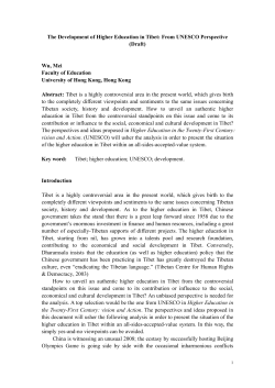 The Development of Higher Education in Tibet: From UNESCO