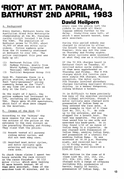 Heilpern, David --- "Riot` at Mt Panorama, Bathurst" [1983] AltCrimJl