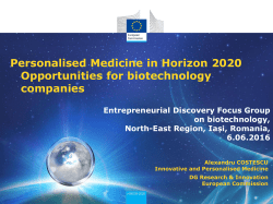 Personalised Medicine in Horizon 2020 - ADR Nord-Est