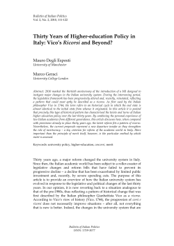 Thirty Years of Higher-education Policy in Italy: Vico`s Ricorsi and