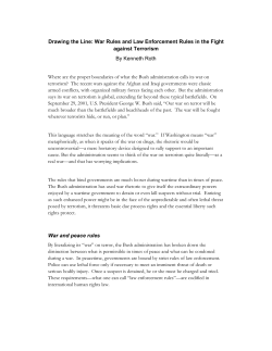 Drawing the Line: War Rules and Law Enforcement
