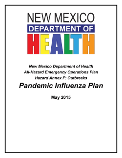 Pandemic Influenza Plan - New Mexico Department of Health