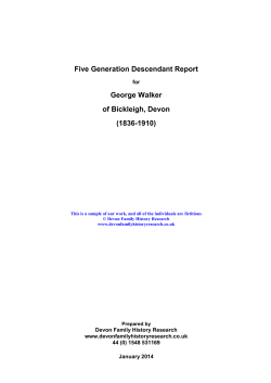 Five Generation Descendant Report George Walker of Bickleigh